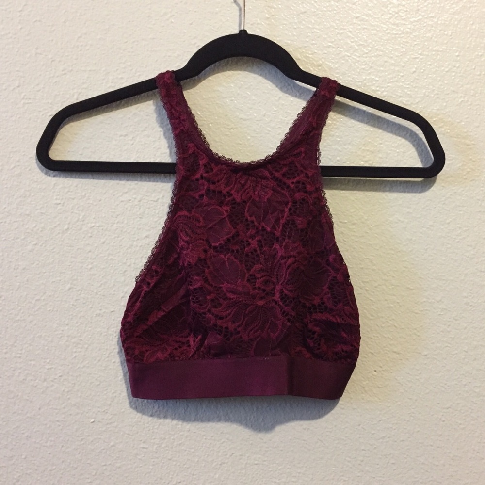 Maroon lace bralette